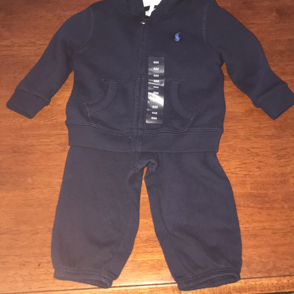 Navy blue Polo little boys sweatsuit